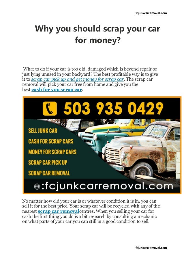 how do i junk my car for money