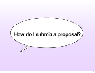 How do I submit a proposal?
18
 