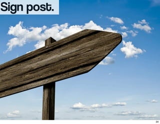Sign post.
34
 