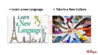 • Learn a new Language • Take in a New Culture
 
