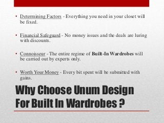 Why You Should Think About Built In Wardrobes ?