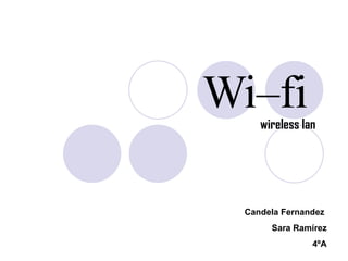 Wi–fi wireless lan   Candela Fernandez  Sara Ramírez 4ºA 