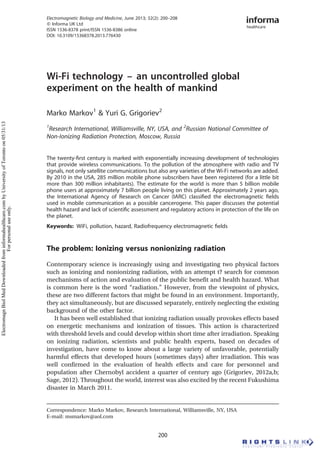 Wi fi technology - an uncontrolled global experiment on the health of mankind - marko markov & yuri g. grigoriev.pdf