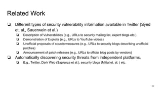 Mentions of Security Vulnerabilities on Reddit, Twitter and GitHub | PDF