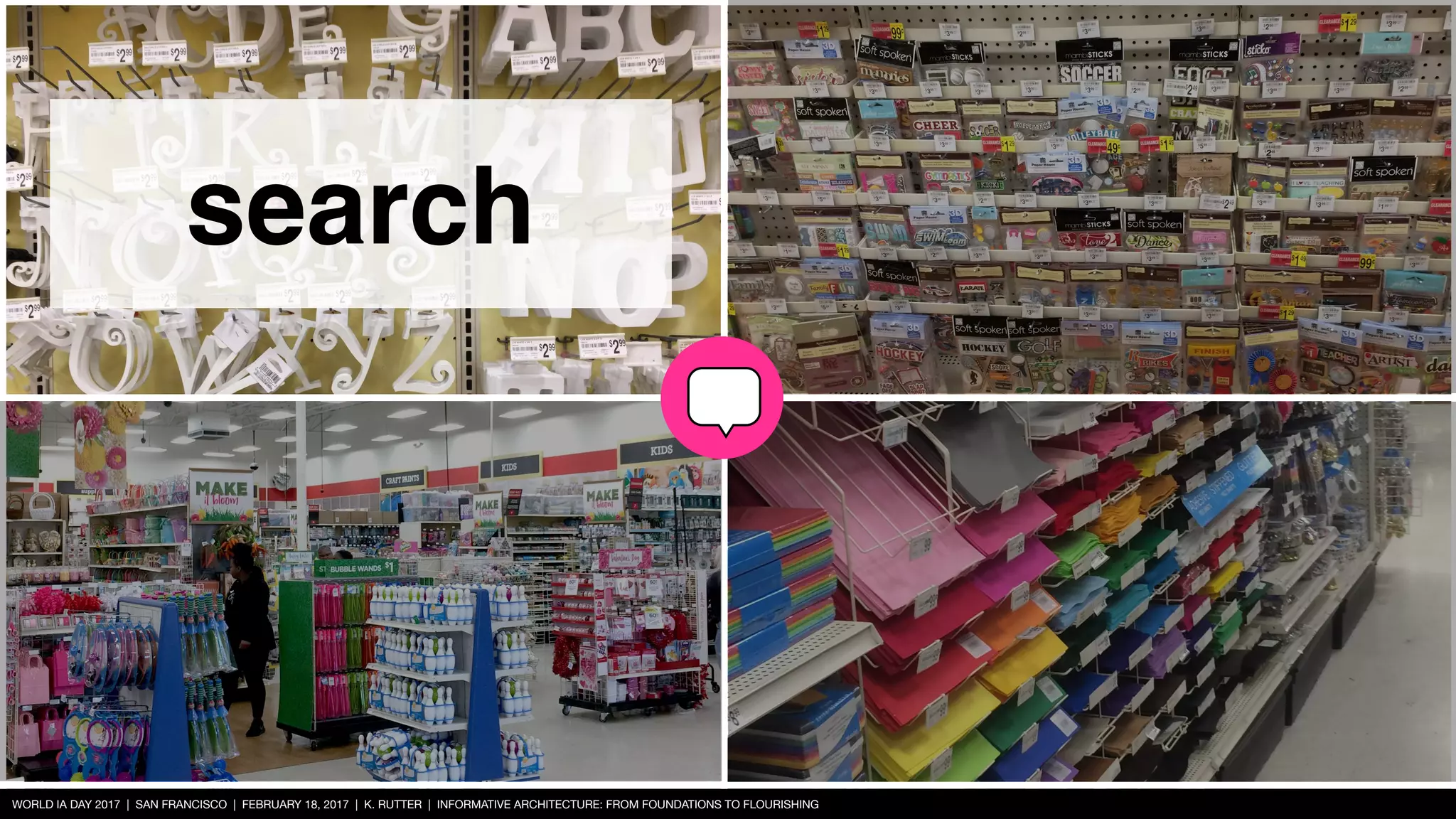 WORLD IA DAY 2017 | SAN FRANCISCO | FEBRUARY 18, 2017 | K. RUTTER | INFORMATIVE ARCHITECTURE: FROM FOUNDATIONS TO FLOURISHING
search
 