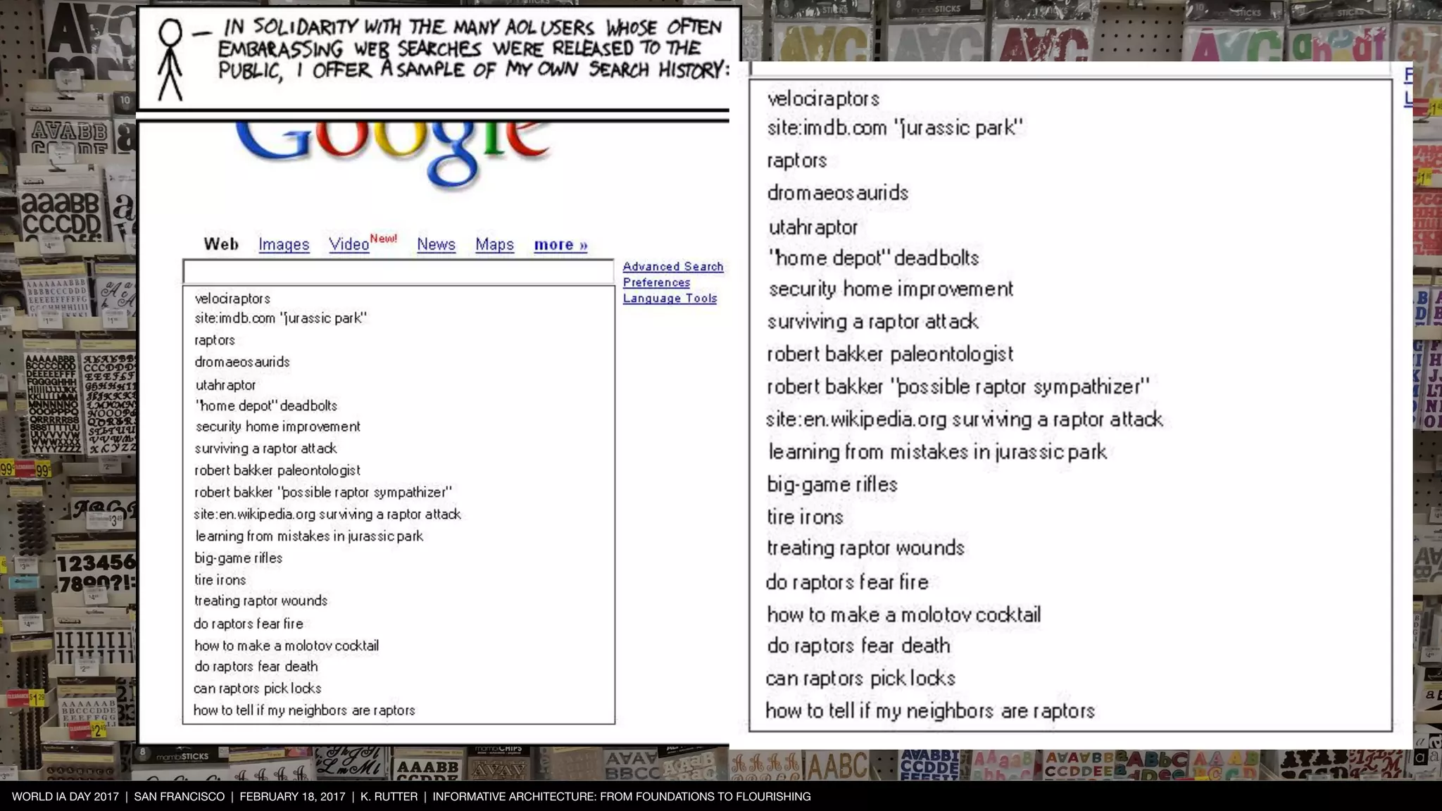WORLD IA DAY 2017 | SAN FRANCISCO | FEBRUARY 18, 2017 | K. RUTTER | INFORMATIVE ARCHITECTURE: FROM FOUNDATIONS TO FLOURISHING
 