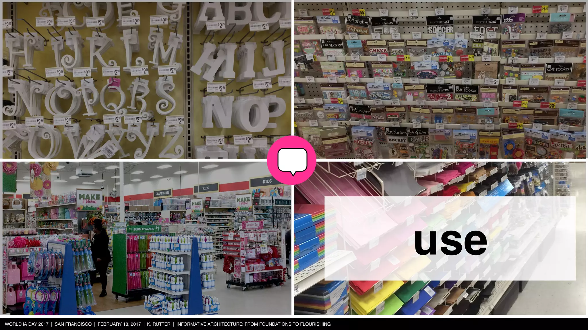 WORLD IA DAY 2017 | SAN FRANCISCO | FEBRUARY 18, 2017 | K. RUTTER | INFORMATIVE ARCHITECTURE: FROM FOUNDATIONS TO FLOURISHING
use
 