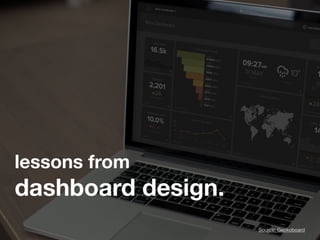 lessons from
dashboard design.
Source: Geckoboard
 