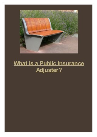 What is a Public Insurance
Adjuster?

 