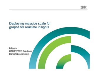 Deploying massive scale for
graphs for realtime insights
B Brech
CTO POWER Solutions
blbrech@us.ibm.com
 
