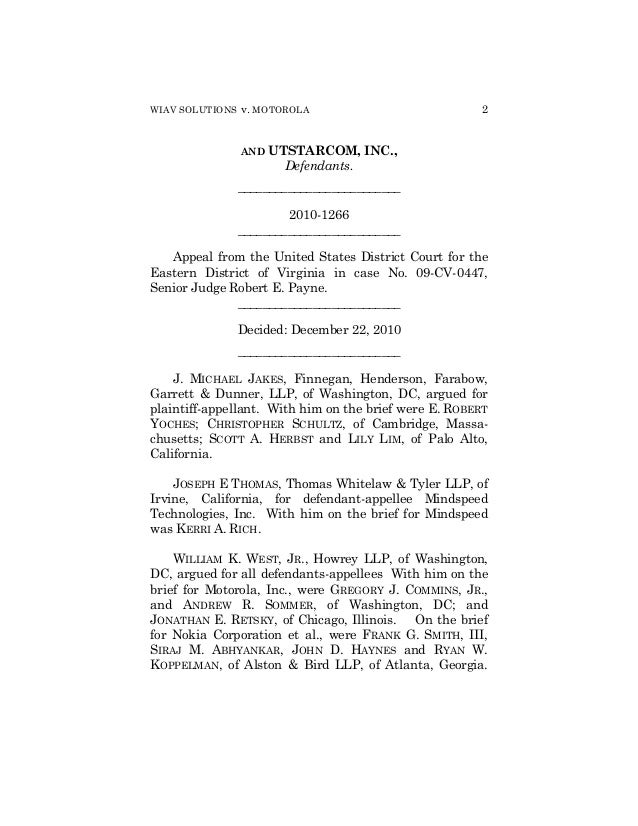 wiav solutions v motorola