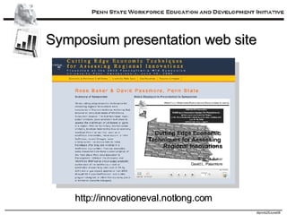 Symposium presentation web site http://innovationeval.notlong.com 