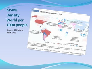 MSME
Density
World per
1000 people
Source: IFC World
Bank 2010
 
