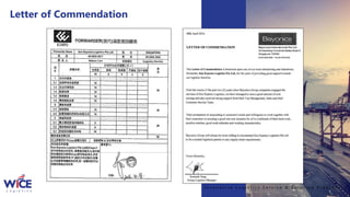 I n n o v a t i v e L o g i s t i c s S e r v i c e & S o l u t i o n P r o v i d e r
Letter of Commendation
 