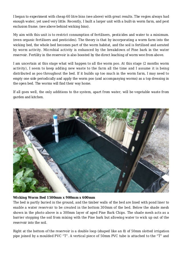 Sustainable Wicking Worm Bed