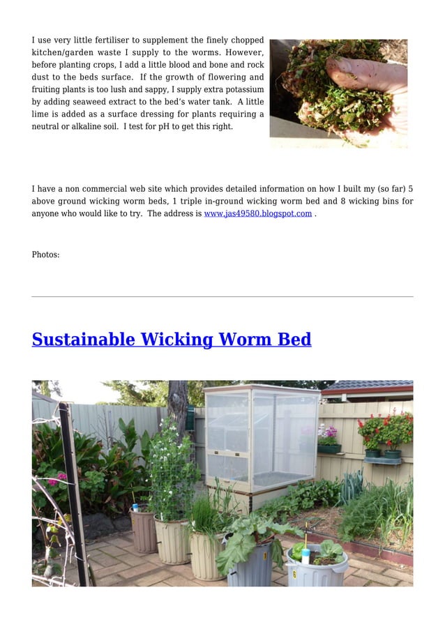 Worm Wicking Beds for Drought Gardening