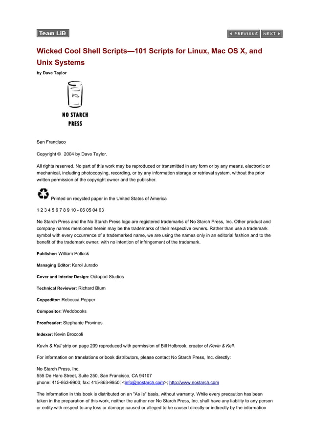 Wicked Cool Shell Scripts | PPT
