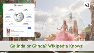 SEM pdx Engage Marketing Conference
Galinda or Glinda? Wikipedia Knows!
A3
 