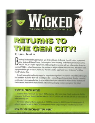 OnStage Newsletter-Wicked Article