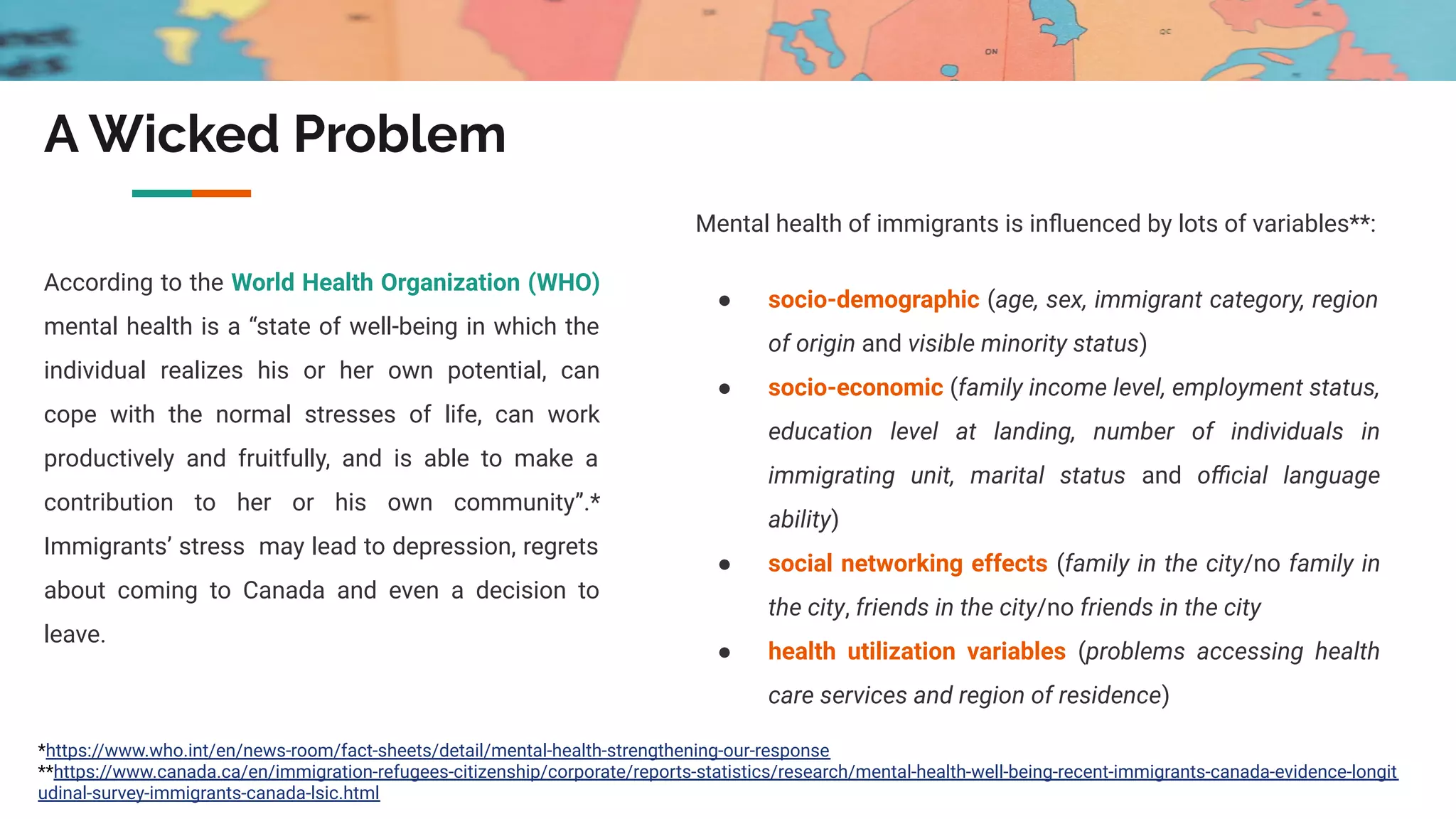 View of Wicked problem: Improving mental health of immigrants in Canada | PDF