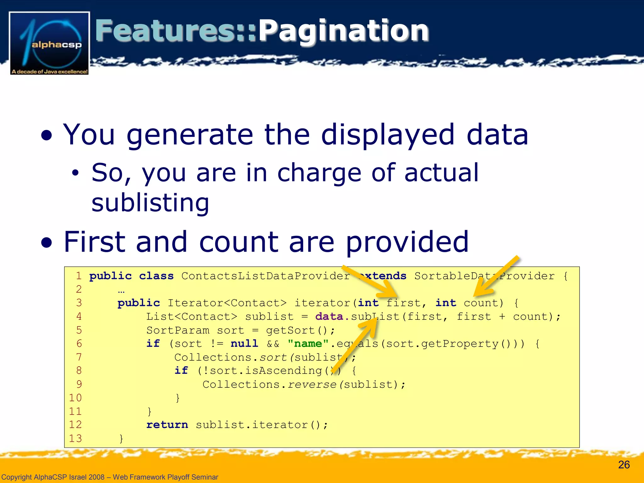 Wicket Presentation @ AlphaCSP Java Web Frameworks Playoff 2008