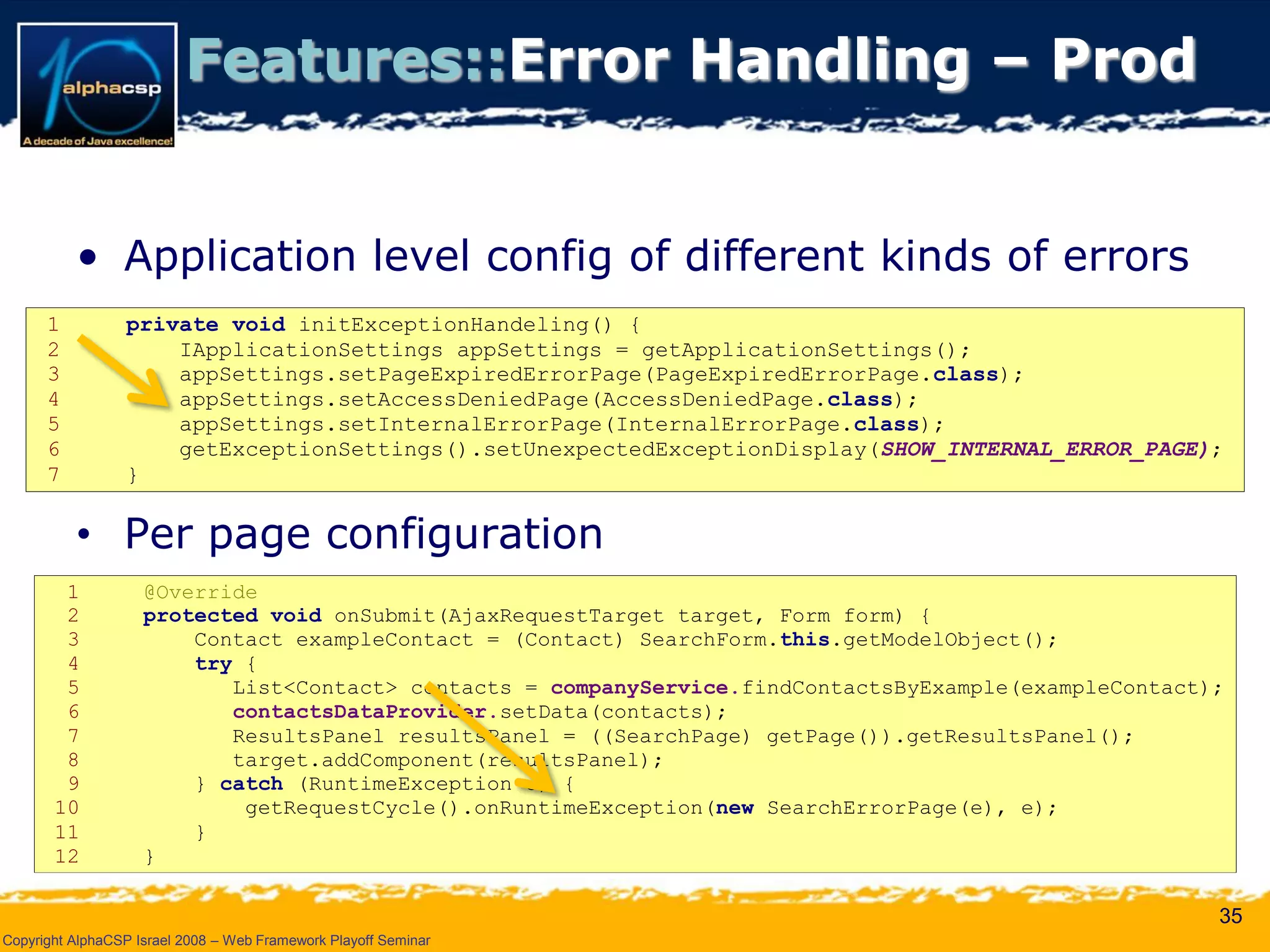 Wicket Presentation @ AlphaCSP Java Web Frameworks Playoff 2008