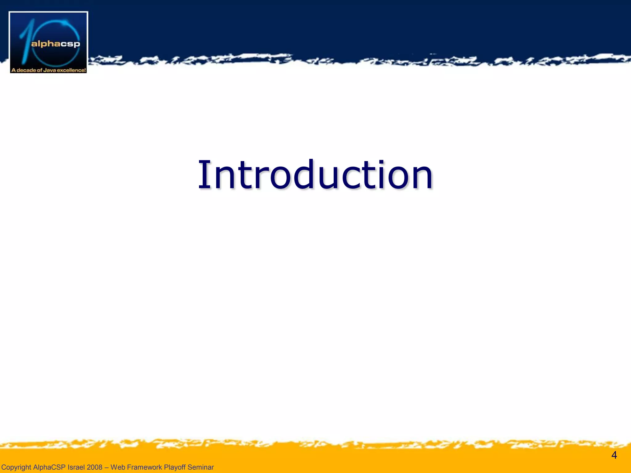 Wicket Presentation @ AlphaCSP Java Web Frameworks Playoff 2008