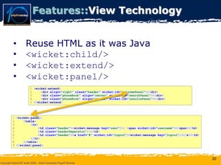 Wicket Presentation @ AlphaCSP Java Web Frameworks Playoff 2008