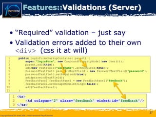 Wicket Presentation @ AlphaCSP Java Web Frameworks Playoff 2008