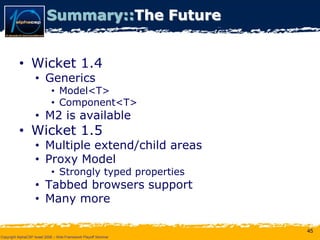 Wicket Presentation @ AlphaCSP Java Web Frameworks Playoff 2008