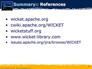 Wicket Presentation @ AlphaCSP Java Web Frameworks Playoff 2008