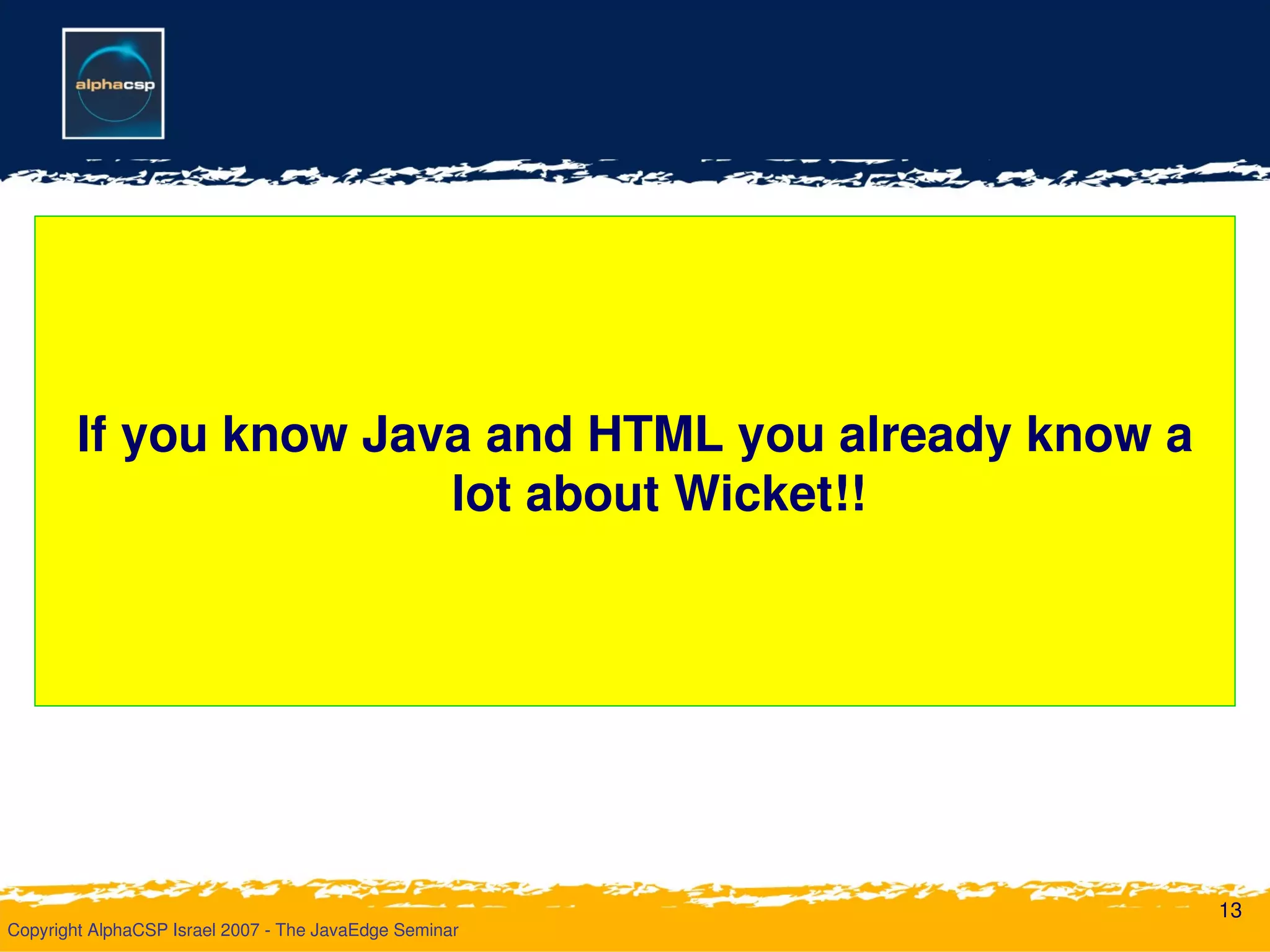 Wicket Deliver Your Webapp On Time