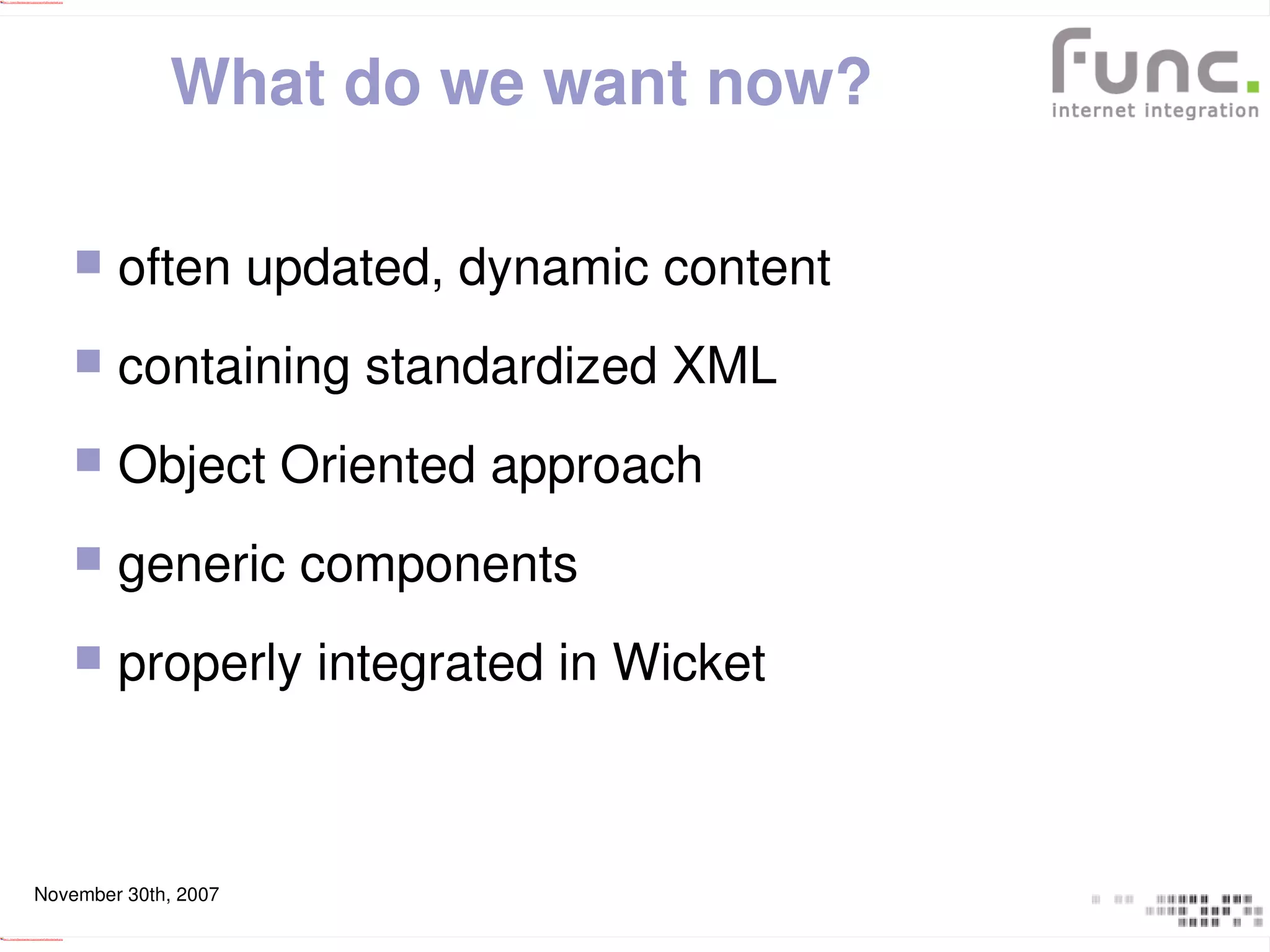 Wicket Dynamic Components
