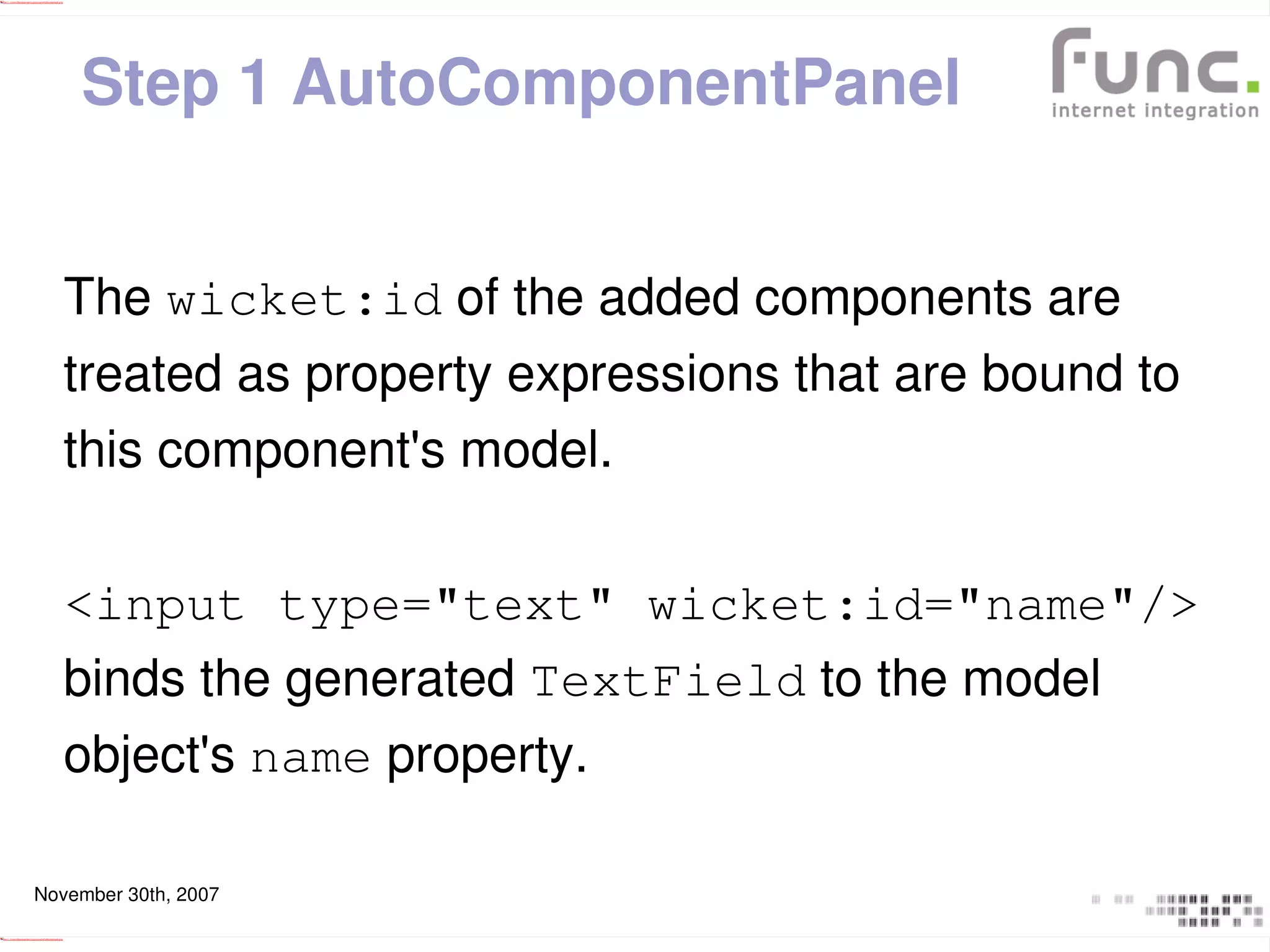 Wicket Dynamic Components