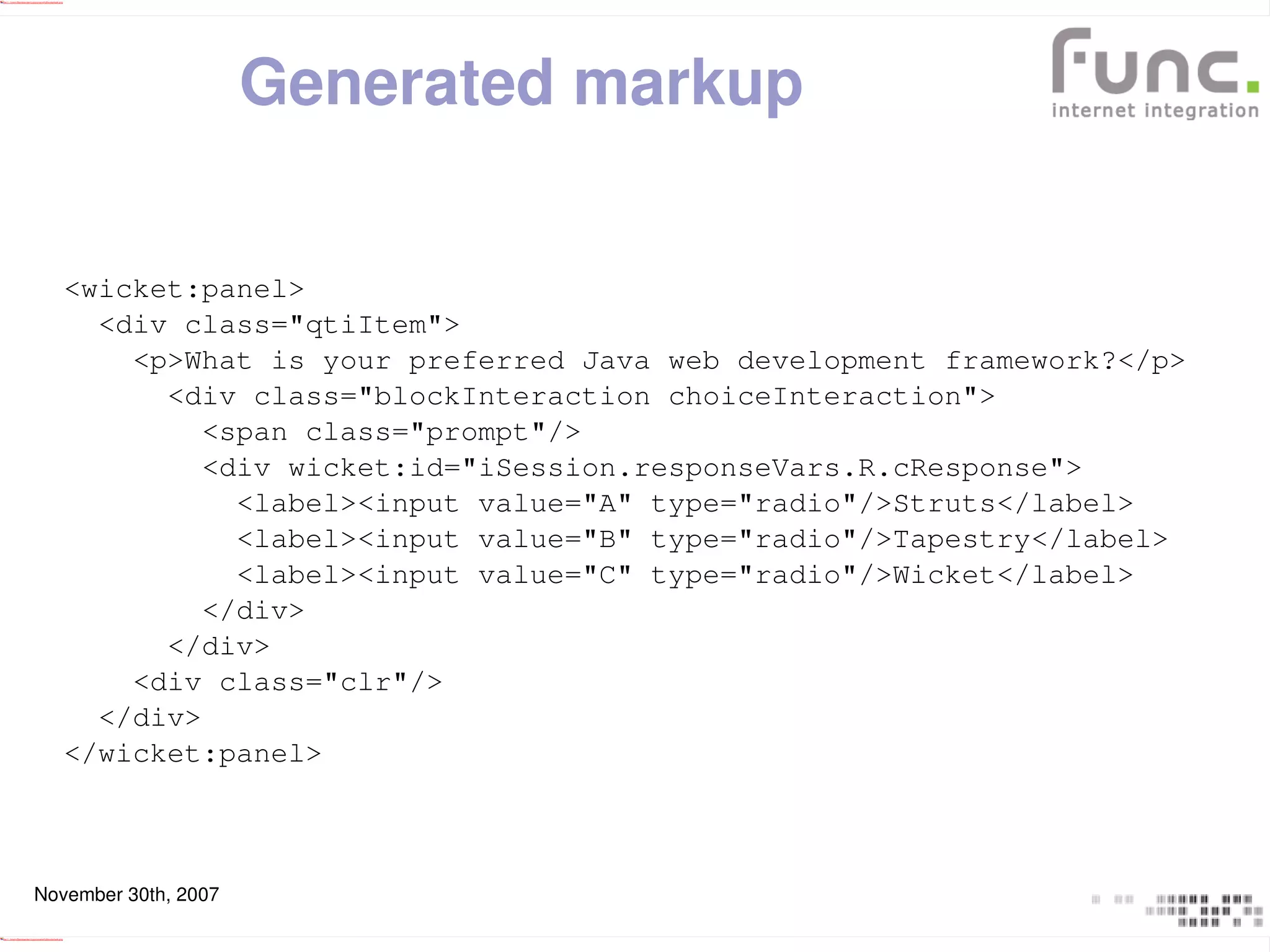 Wicket Dynamic Components