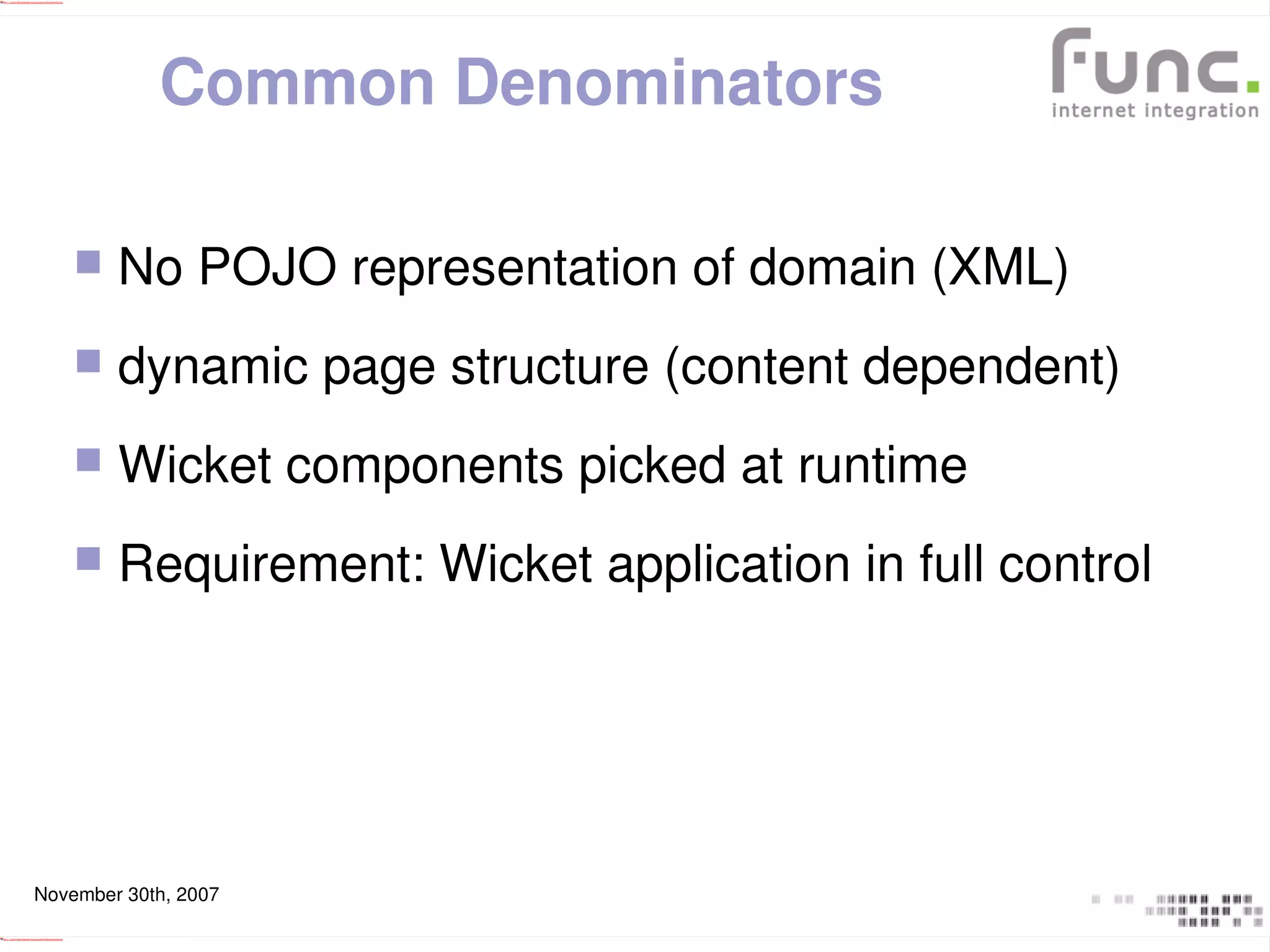 Wicket Dynamic Components