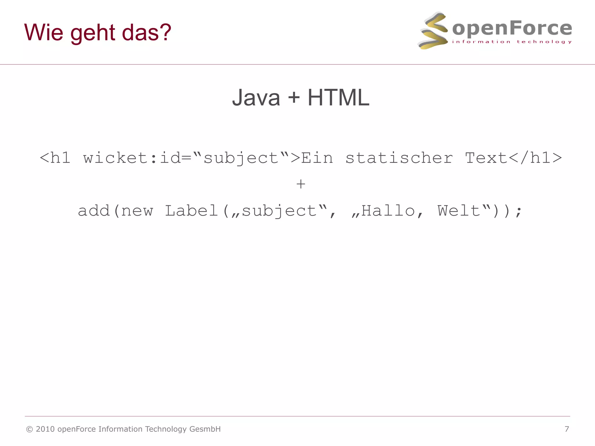 Objektorientierte Programmierung im Web 
