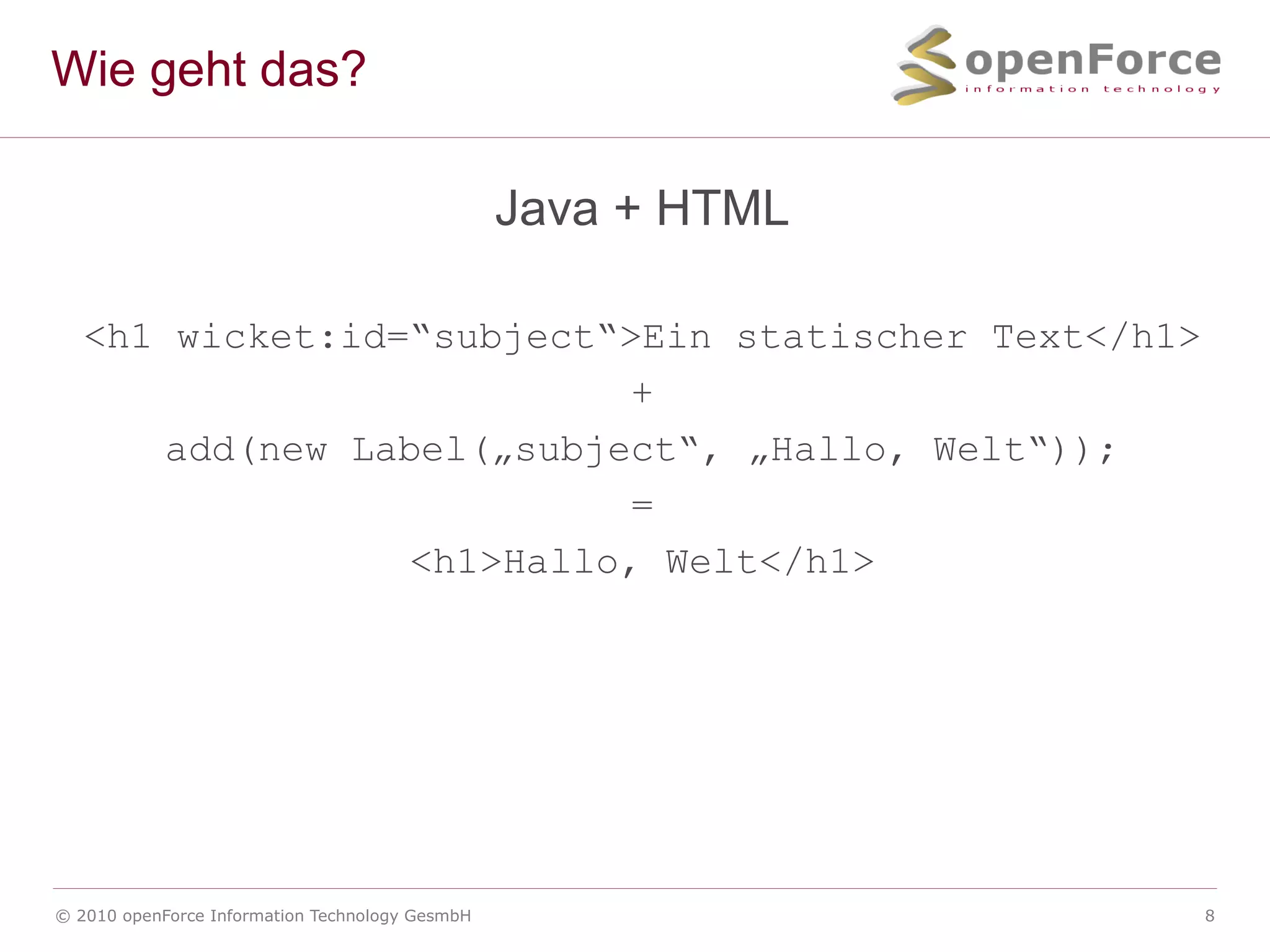 Einfaches erstellen eigener Komponenten 