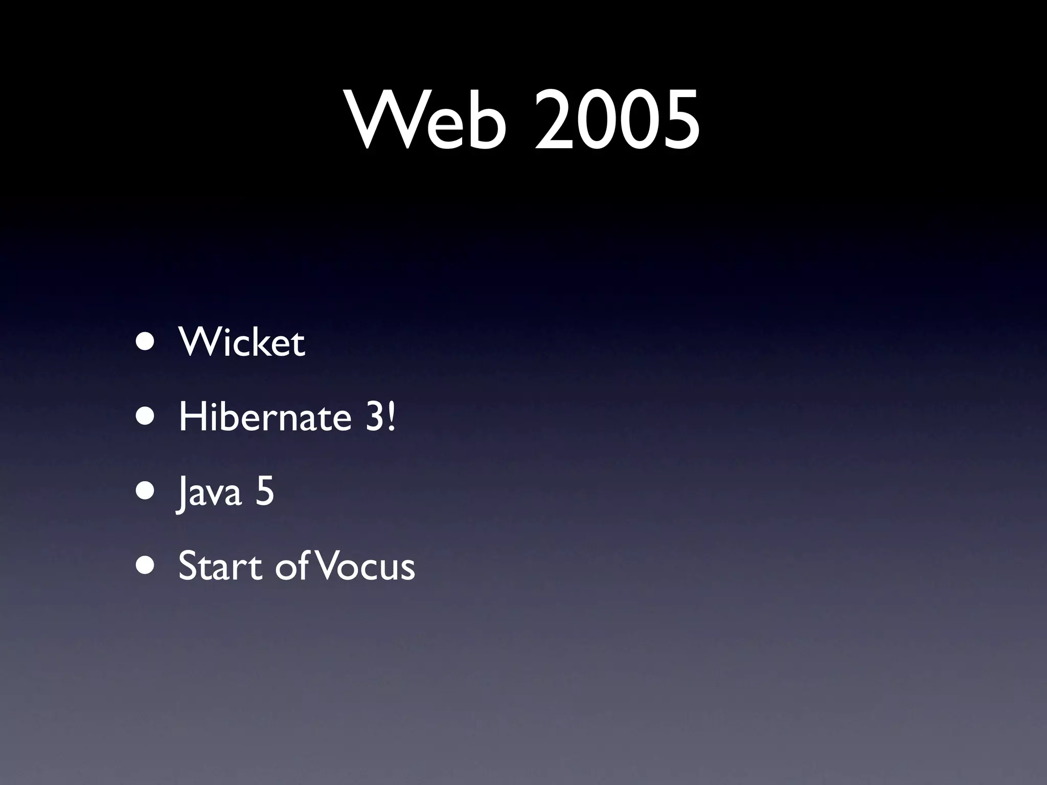 Wicket Live on Stage