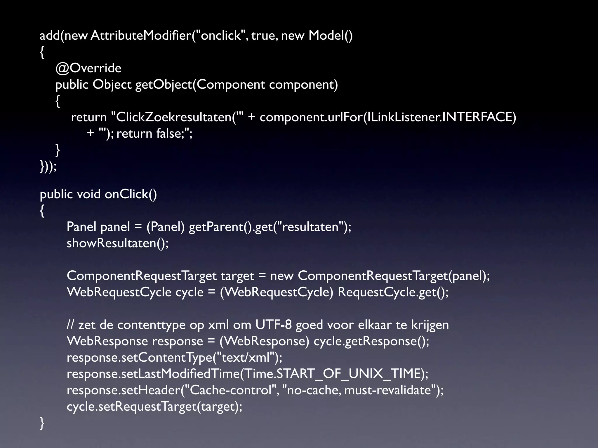 Wicket Live on Stage