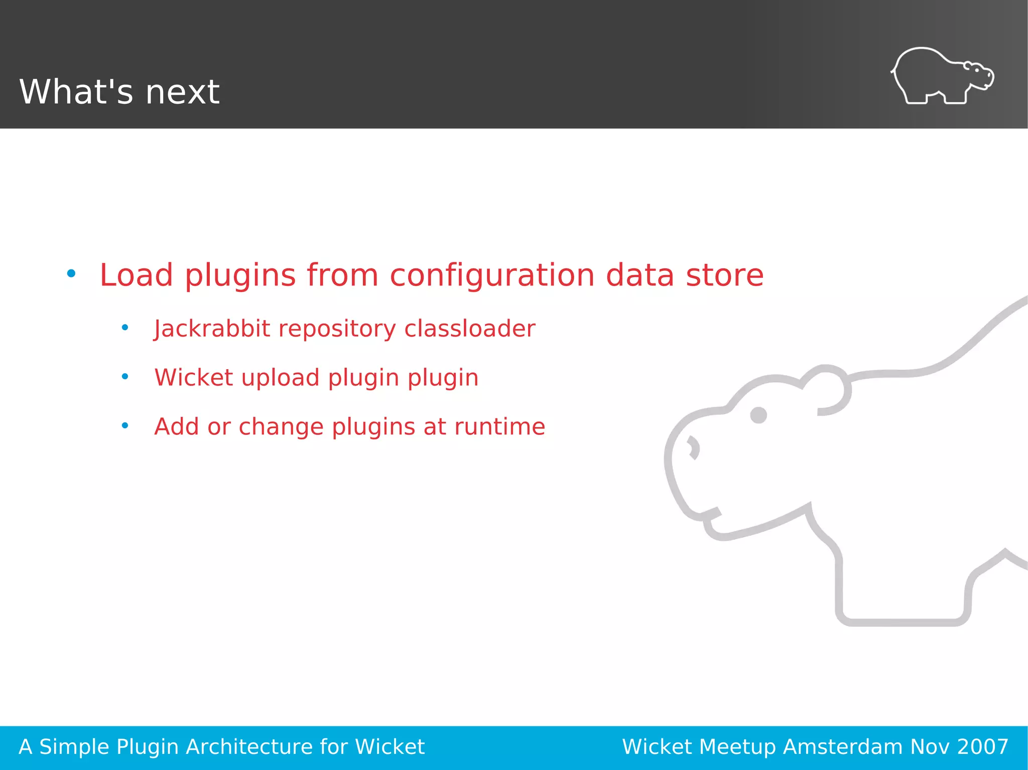 A Simple Plugin Architecture for Wicket