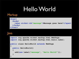 Apache Wicket Web Framework | PDF