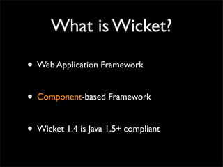 Apache Wicket Web Framework | PDF