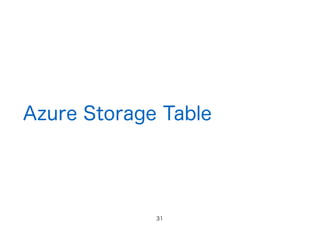Azure Storage Table
31
 