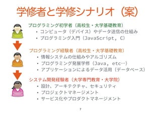 学修者と学修シナリオ（案）
7
 