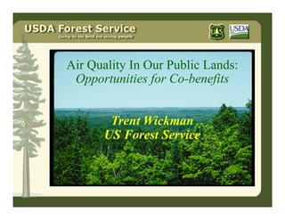 Air Quality In Our Public Lands:
 Opportunities for Co-benefits


        Trent Wickman
       US Forest Service
 
