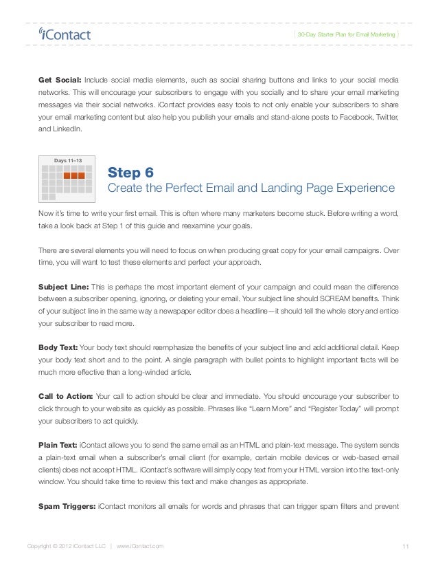 30 day marketing plan template