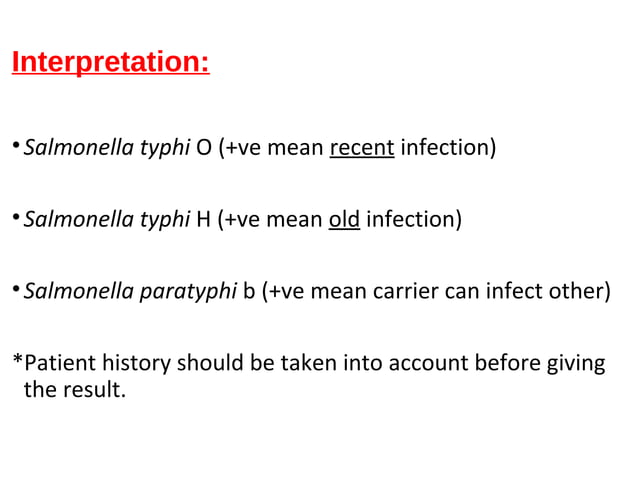 Widal test | PPT | Infectious Diseases | Diseases and Conditions
