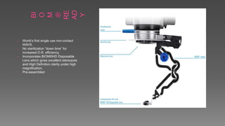 • World’s first single use non-contact
WAVS.
• No sterilization “down time” for
increased O.R. efficiency.
• Incorporates BIOM®HD Disposable
Lens which gives excellent stereopsis
and High Definition clarity under high
magnification.
• Pre-assembled
 