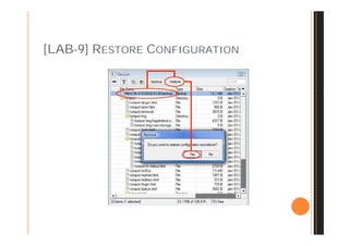 [LAB-9] RESTORE CONFIGURATION
 